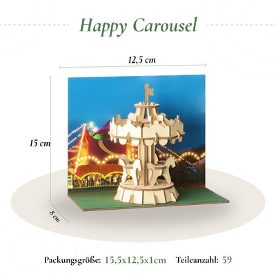 Postkarte “Happy carousel” - Lama Welt