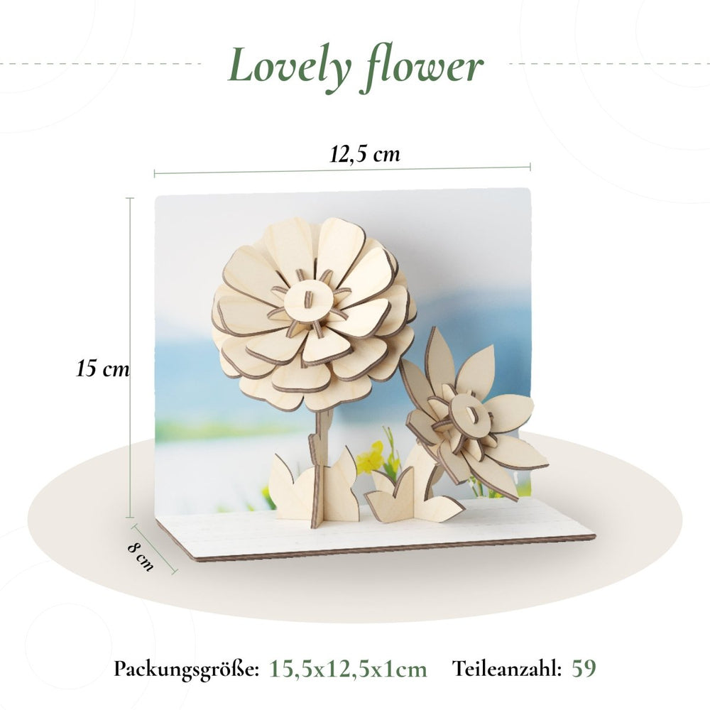 Postkarte “Lovely flower” - Lama Welt