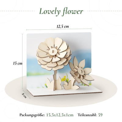 Postkarte “Lovely flower” - Lama Welt