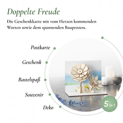 Postkarte “Lovely flower” - Lama Welt