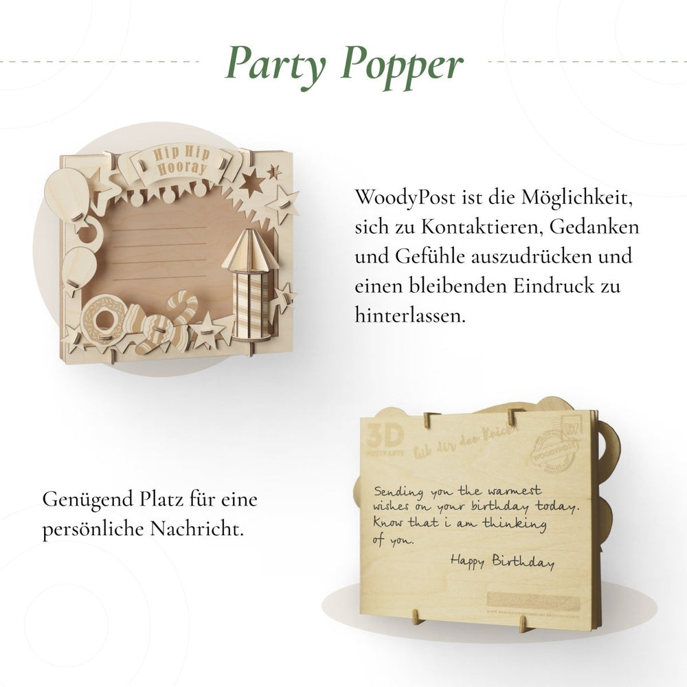 Postkarte “Party popper” - Lama Welt