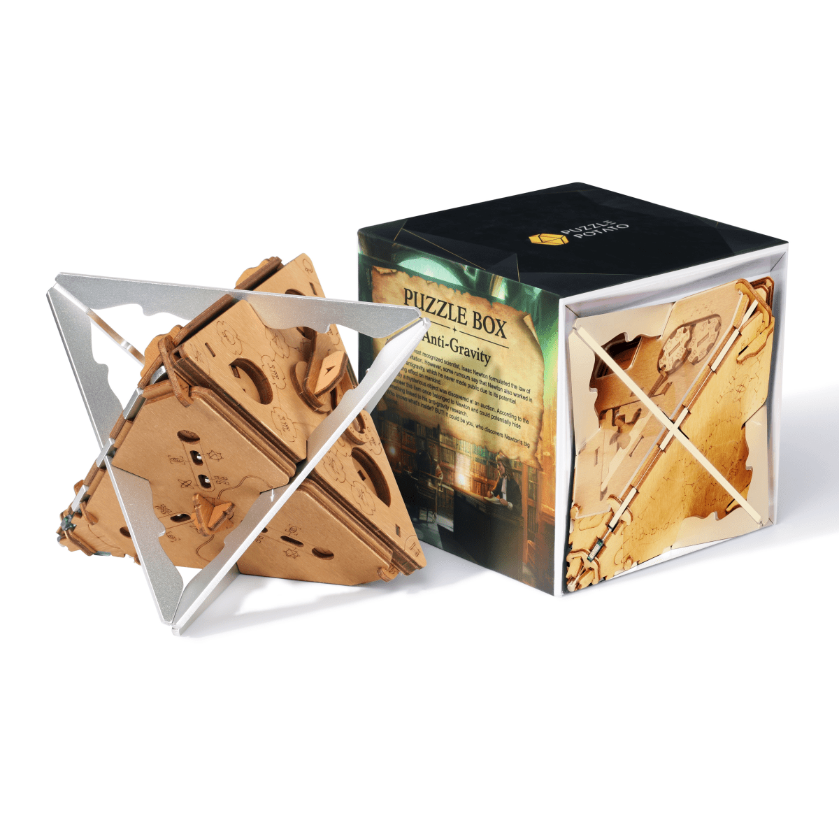 Potato – Antigravitations - Box – Metallversion | 3D Holzpuzzle - Lama Welt