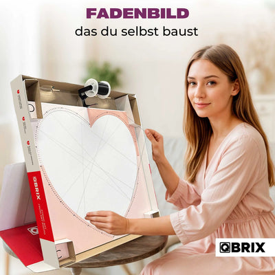 QBRIX | Persönliches String - Art Herz oder Quadrat/Rundbild aus deinem Foto | Personalisierte Geschenke - Lama Welt