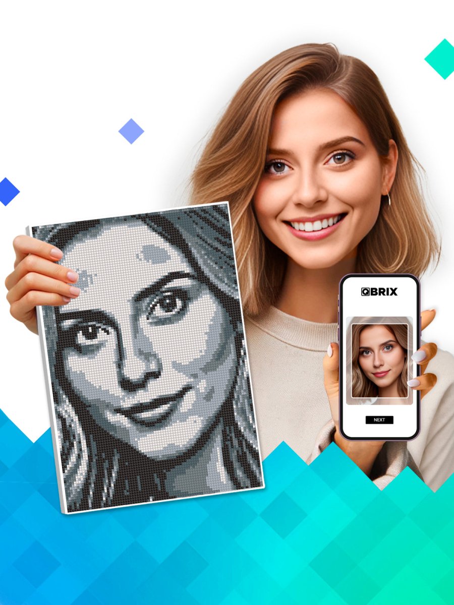 Qbrix – Qbrix Diamant - Fotomosaik Original | 3D Holzpuzzle - Lama Welt