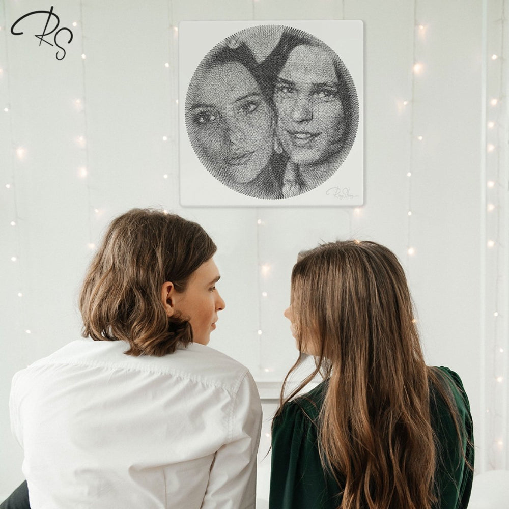 RingString l String - Art Kunstwerk/ Fadenbild aus deinem Foto | Personalisierte Geschenke - Lama Welt