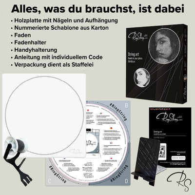 RingString l String - Art Kunstwerk/ Fadenbild aus deinem Foto | Personalisierte Geschenke - Lama Welt