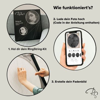 RingString l String - Art Kunstwerk/ Fadenbild aus deinem Foto | Personalisierte Geschenke - Lama Welt