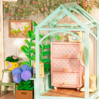 Robotime l Blühender Teegarten | 3D Miniaturhaus - Lama Welt