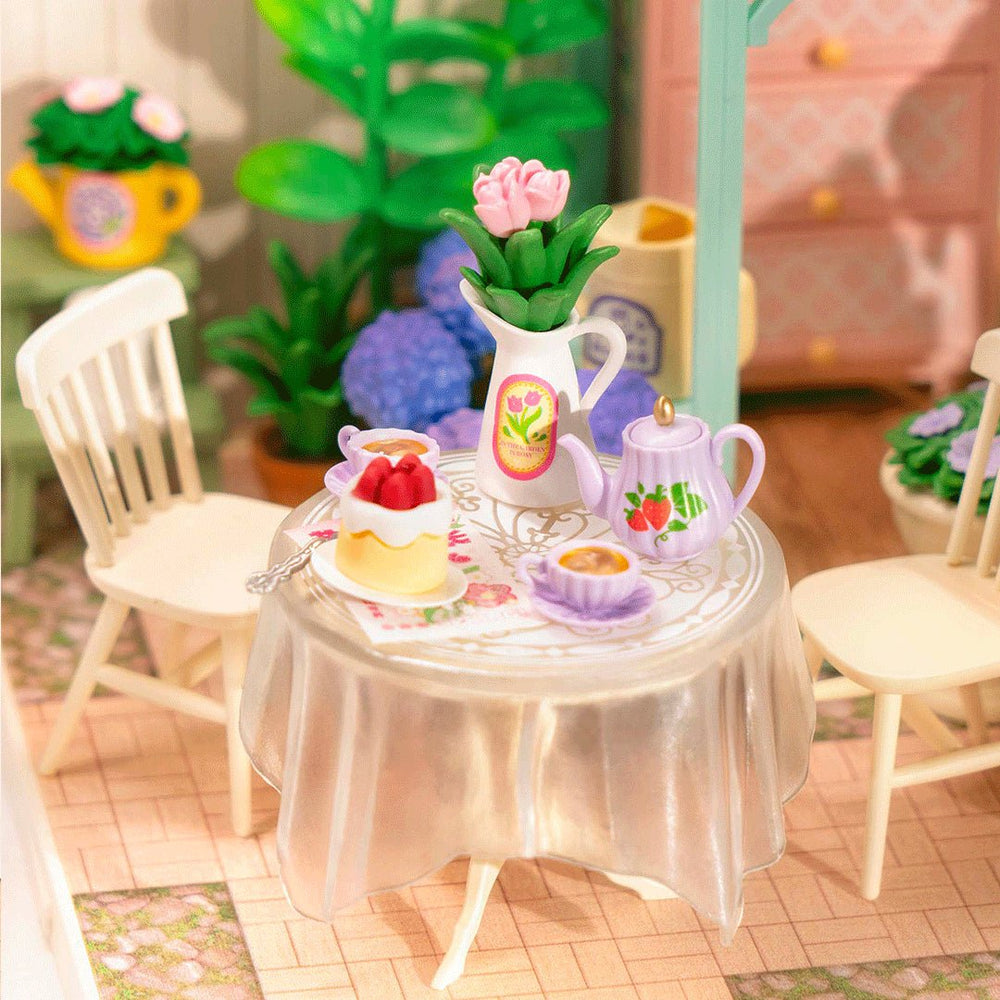 Robotime l Blühender Teegarten | 3D Miniaturhaus - Lama Welt