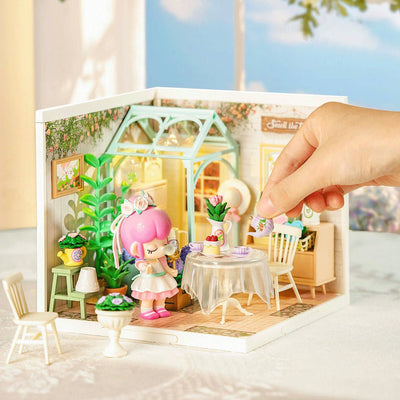 Robotime l Blühender Teegarten | 3D Miniaturhaus - Lama Welt