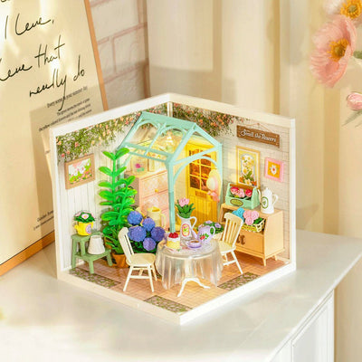 Robotime l Blühender Teegarten | 3D Miniaturhaus - Lama Welt