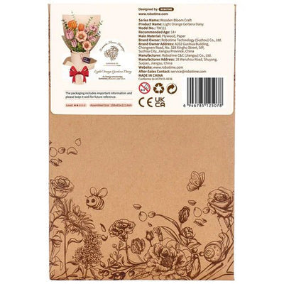 Robotime l Blumen - Deko „Light Orange Gerbera“ | 3D Holzpuzzle - Lama Welt