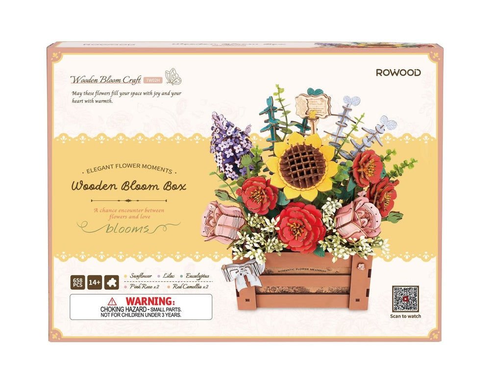 Robotime l Blumenbox Aus Holz | 3D Holzpuzzle Blumenserie - Lama Welt