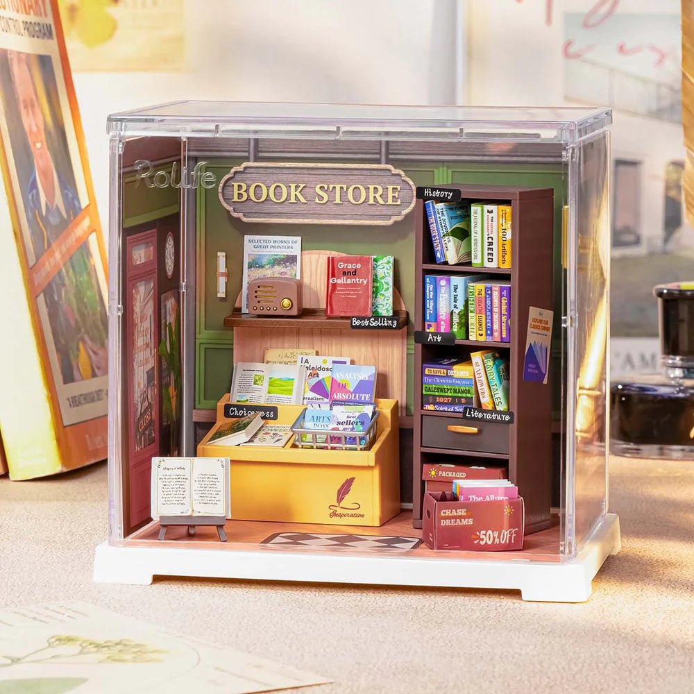 Robotime l Buchladen „Memory Book Store“ | 3D Miniaturhaus - Lama Welt