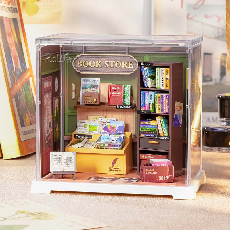 Robotime l Buchladen „Memory Book Store“ | 3D Miniaturhaus - Lama Welt