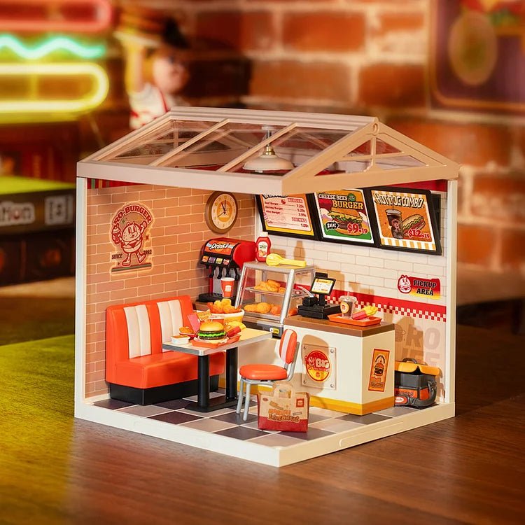 Robotime l Burgerparadies | 3D Miniaturhaus - Lama Welt