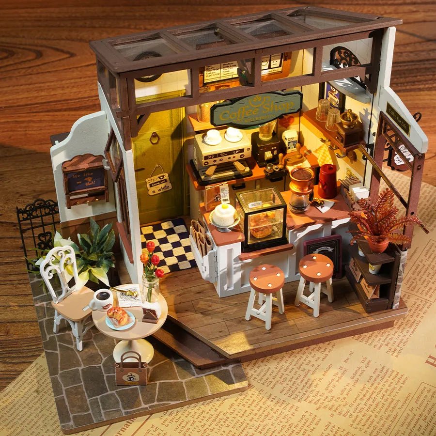 Robotime l Coffee shop | 3D Miniaturhaus - Lama Welt