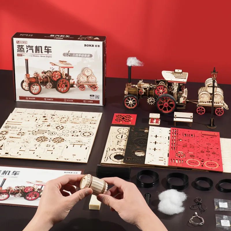 Robotime l Dampfmaschine | 3D Holzpuzzle - Lama Welt