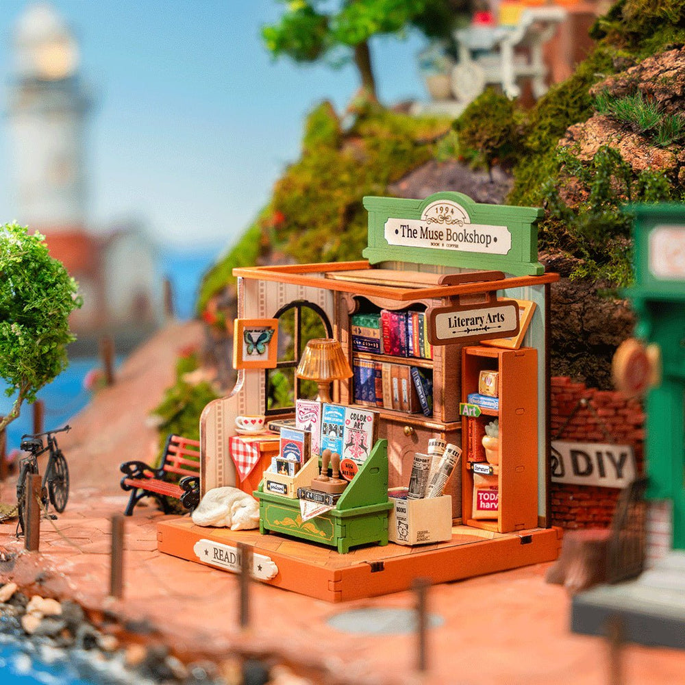 Robotime l Die "Muse" Buchladen | 3D Miniaturhaus - Lama Welt