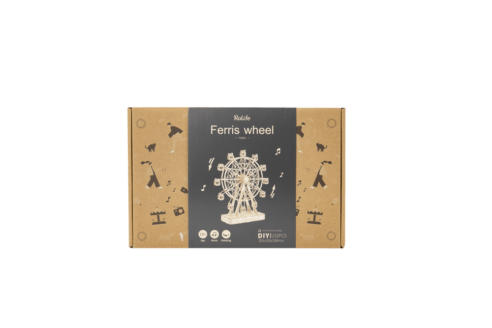 Robotime l Diy Musikschatulle „Riesenrad“ | 3D Holzpuzzle - Lama Welt