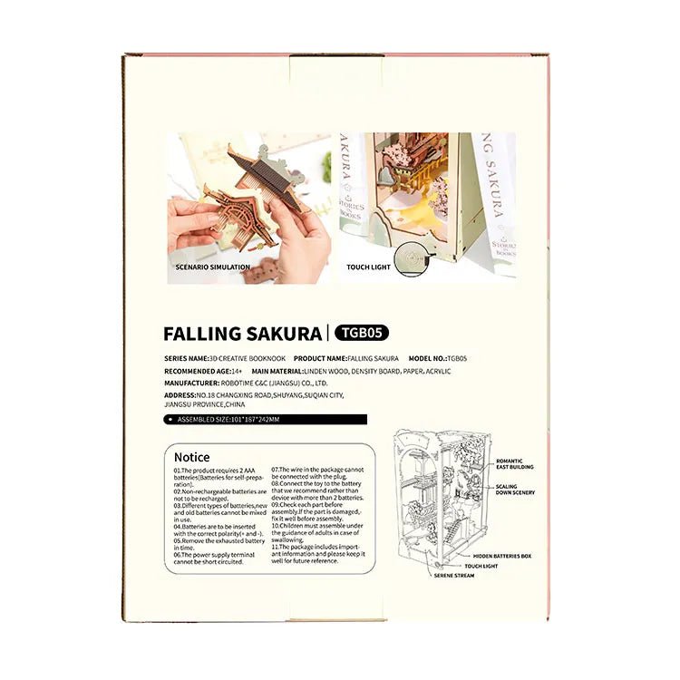 Robotime l Fallende Kirschblüten | Book Nook - Lama Welt