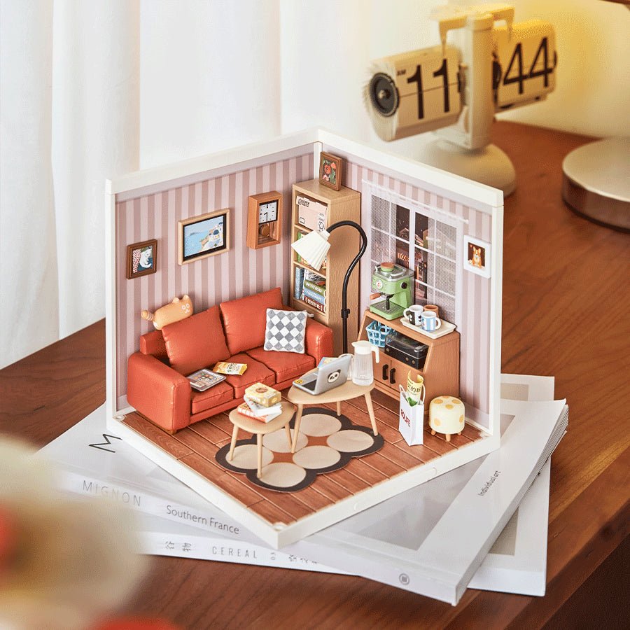 Robotime l Gemütliche Wohnlounge | 3D Miniaturhaus - Lama Welt