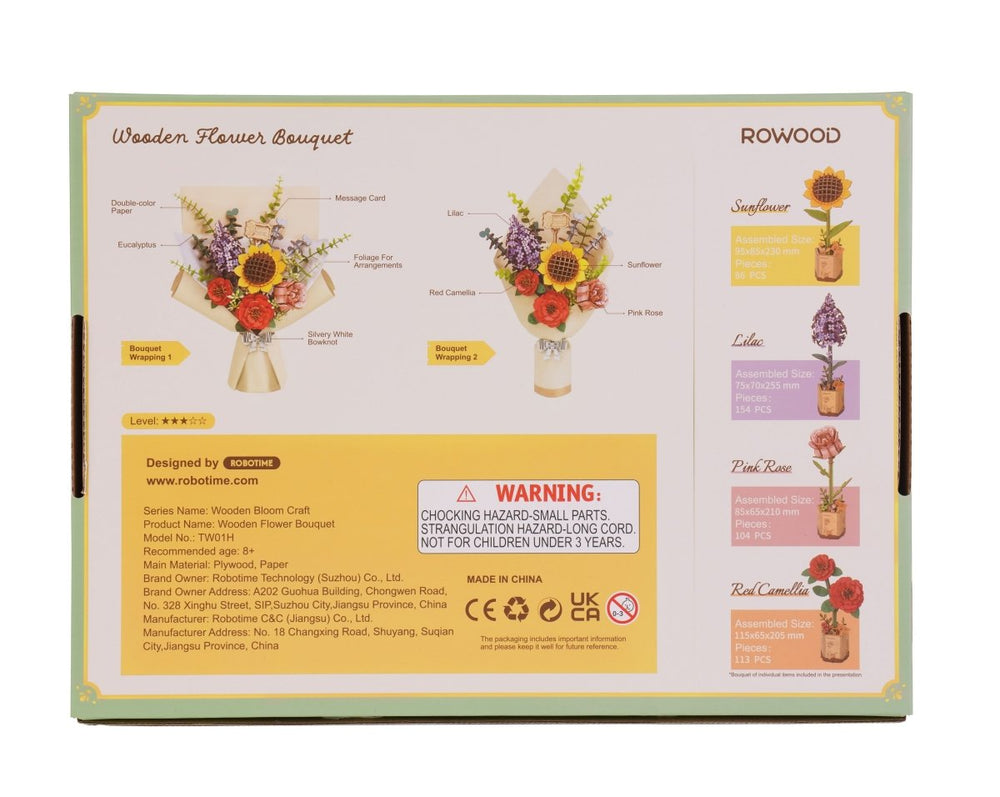 Robotime l Holzblumenstrauß | 3D Holzpuzzle Blumenserie - Lama Welt