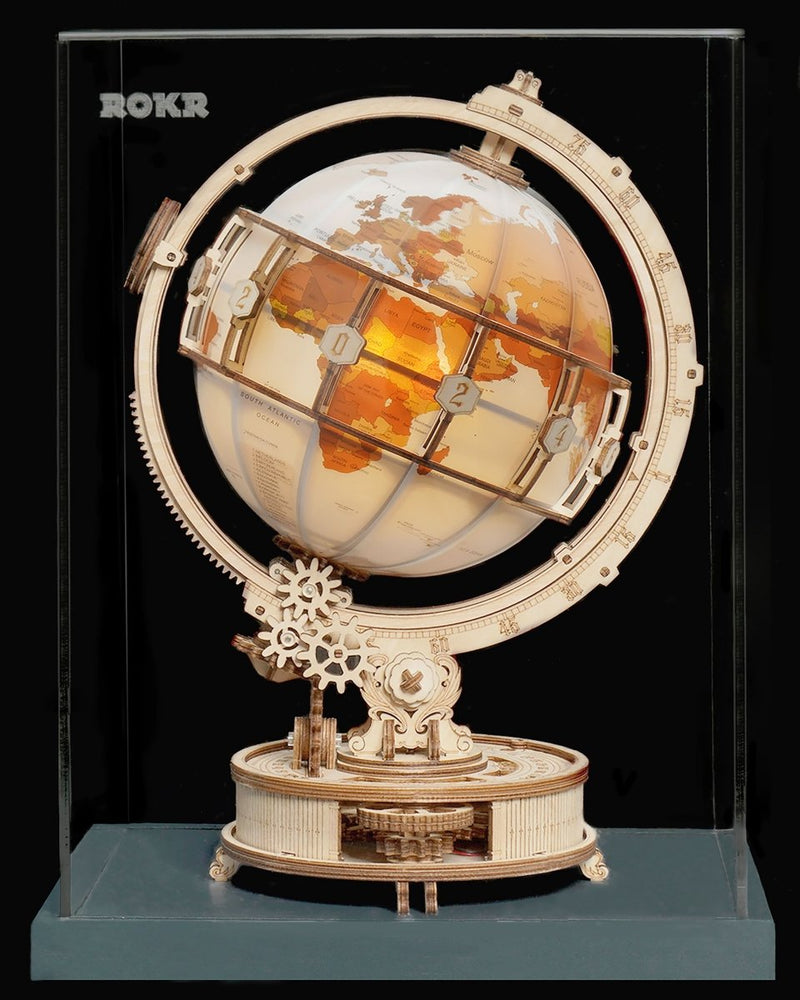 Robotime l Leuchtender Globus | 3D Holzpuzzle - Lama Welt