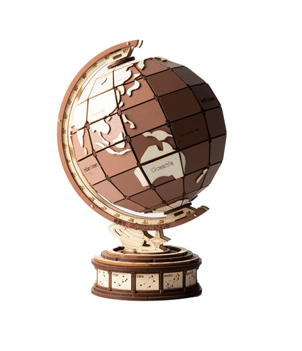 Robotime l Mechanischer Weltwunder - Globus | 3D Holzpuzzle - Lama Welt