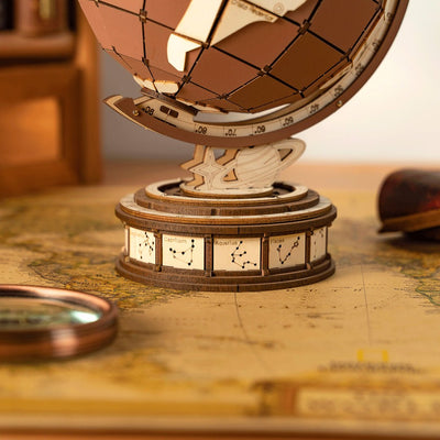 Robotime l Mechanischer Weltwunder - Globus | 3D Holzpuzzle - Lama Welt