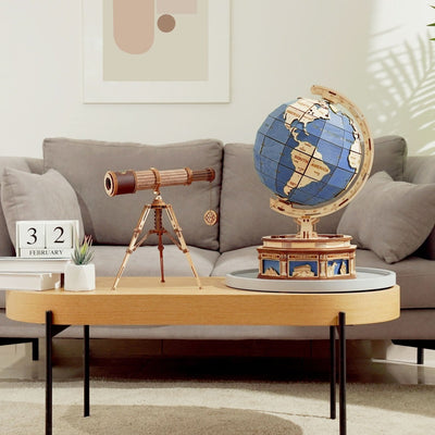 Robotime l Monokulares Fernrohr | 3D Holzpuzzle - Lama Welt