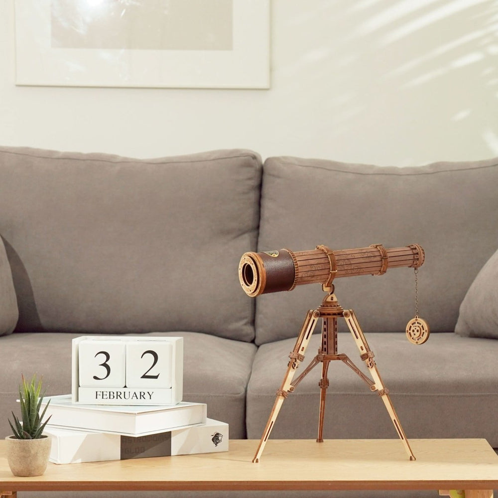 Robotime l Monokulares Fernrohr | 3D Holzpuzzle - Lama Welt