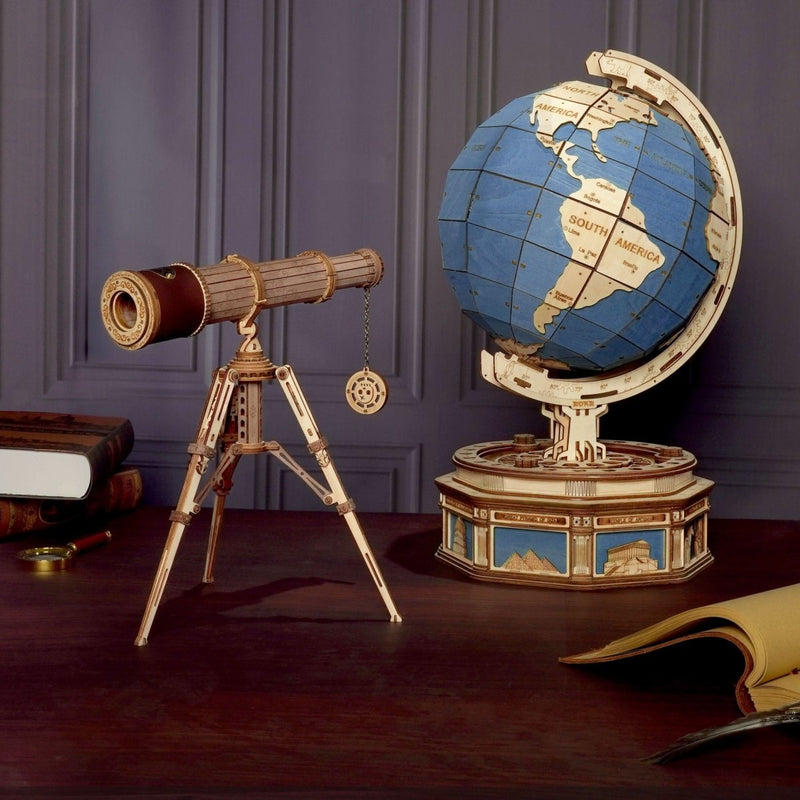 Robotime l Monokulares Fernrohr | 3D Holzpuzzle - Lama Welt