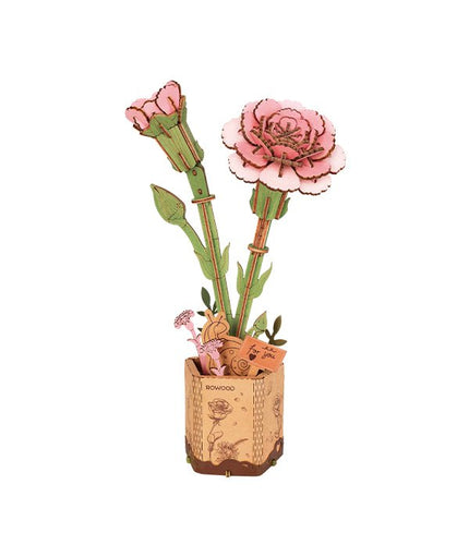 Robotime l Pinke Nelke | 3D Holzpuzzle Blumenserie - Lama Welt