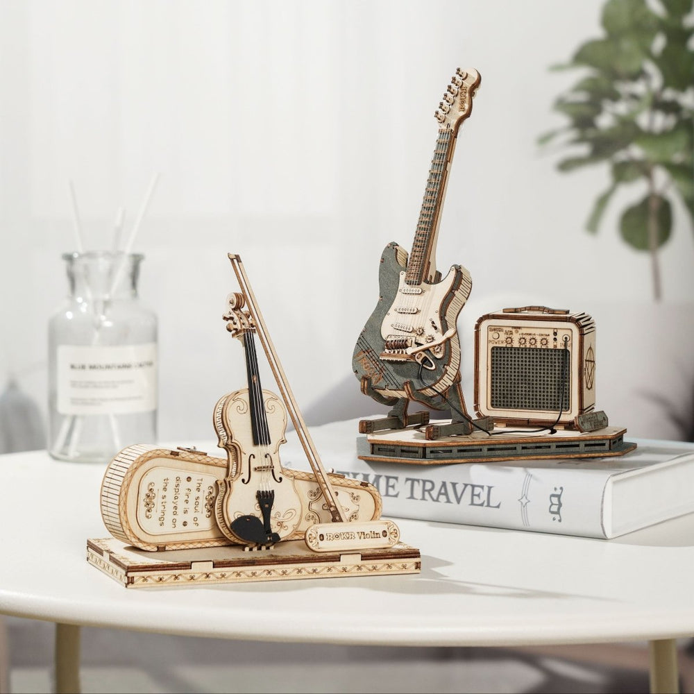 Robotime l Rockgitarre l 3D Holzpuzzle - Lama Welt