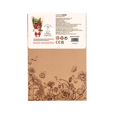 Robotime l Rote Nelke | 3D Holzpuzzle Blumenserie - Lama Welt