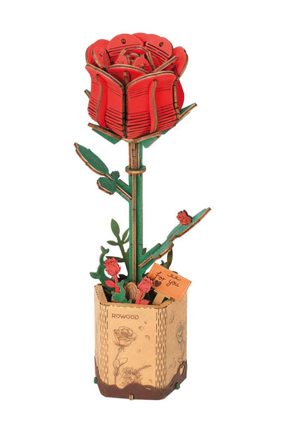 Robotime l Rote Rose | 3D Holzpuzzle Blumenserie - Lama Welt
