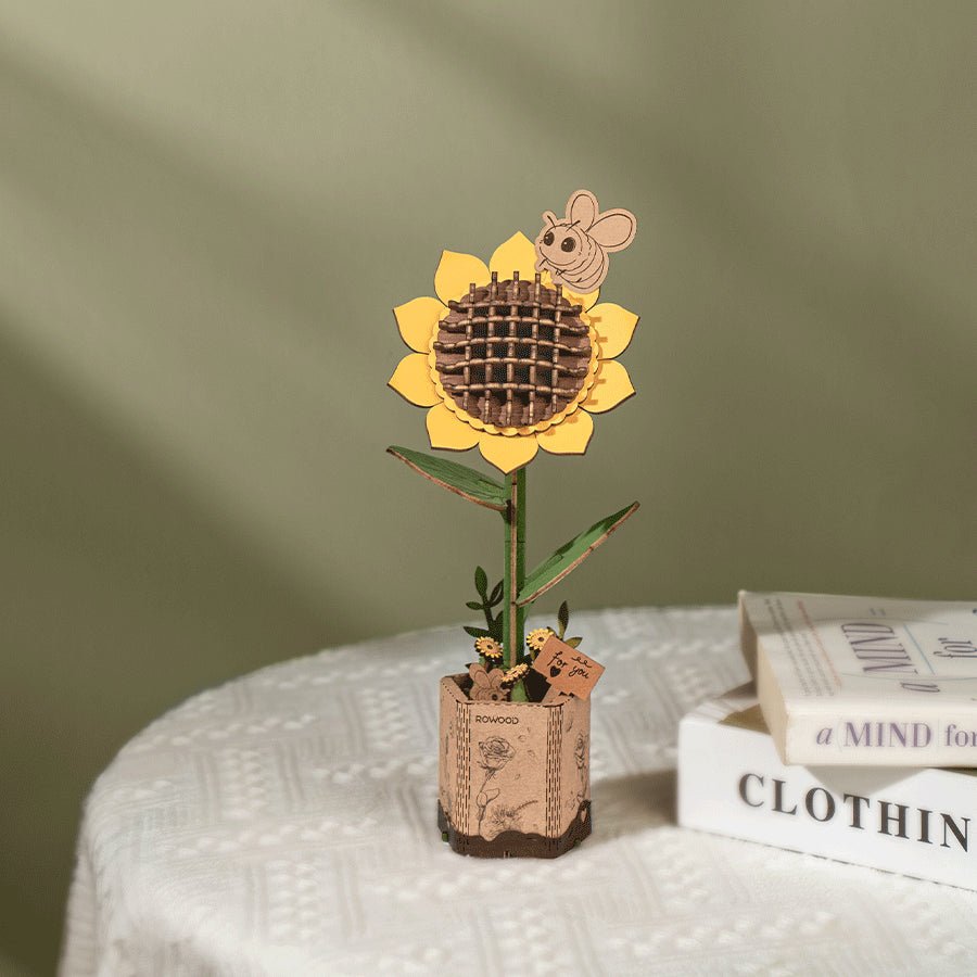 Robotime l Sonnenblume | 3D Holzpuzzle Blumenserie - Lama Welt