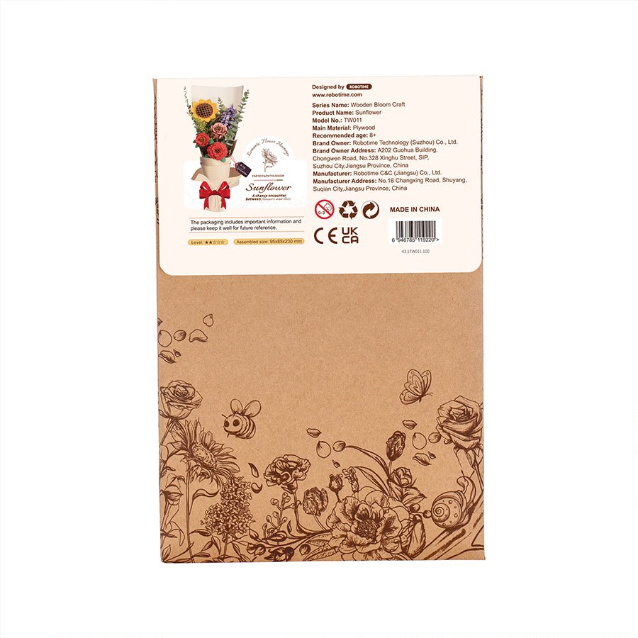 Robotime l Sonnenblume | 3D Holzpuzzle Blumenserie - Lama Welt