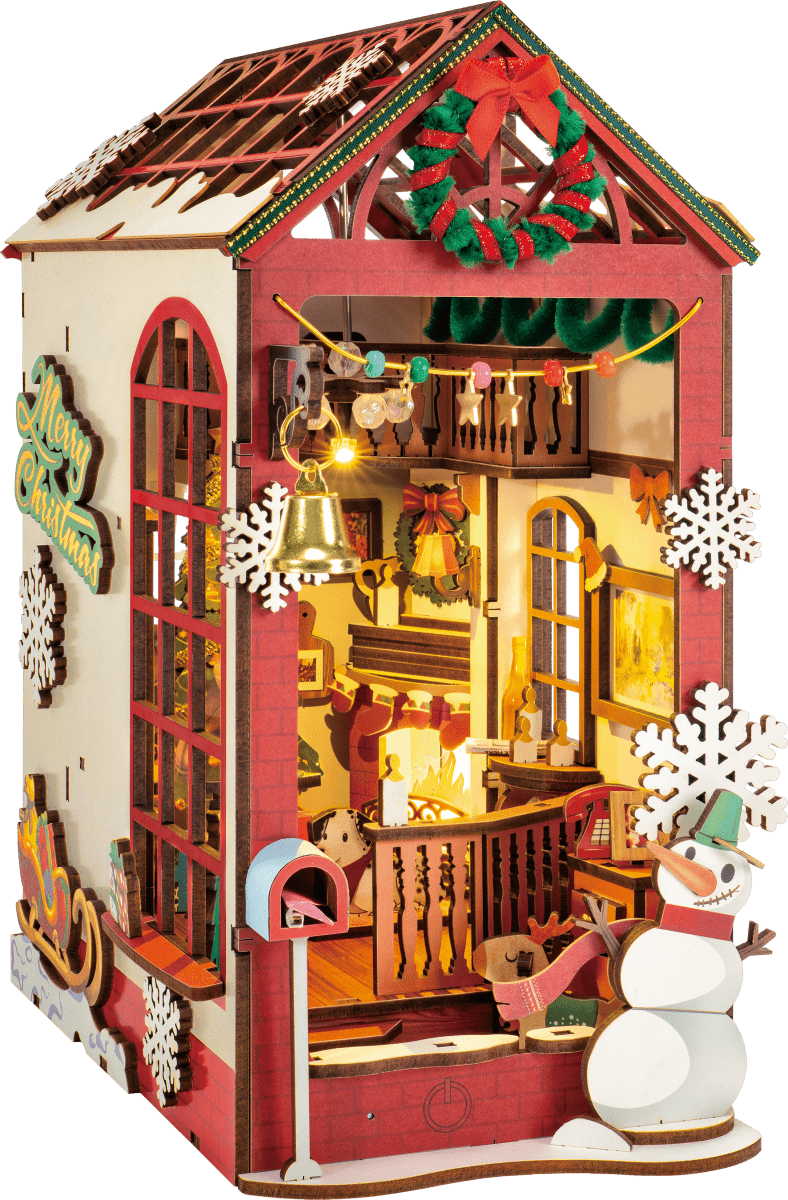 Robotime l Weihnachtshaus „Weihnachtsruhe“ l Book Nook - Lama Welt