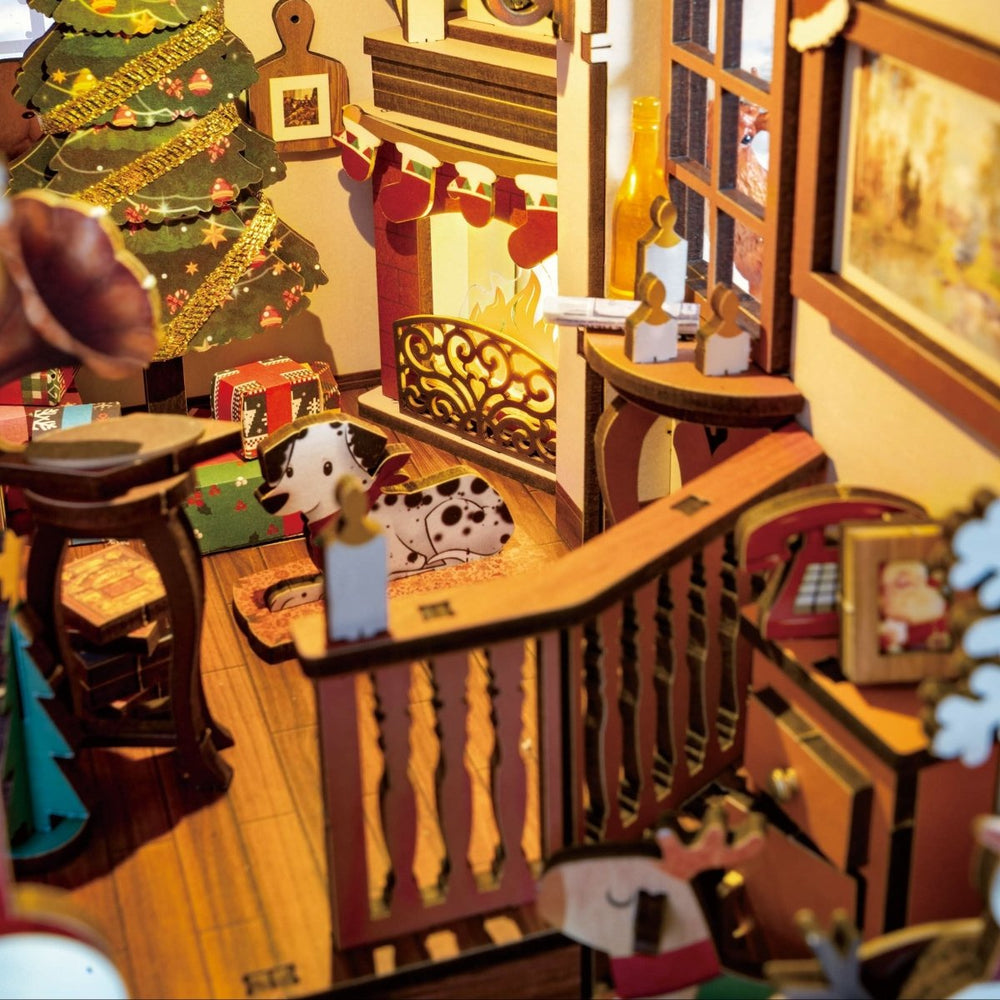 Robotime l Weihnachtshaus „Weihnachtsruhe“ l Book Nook - Lama Welt