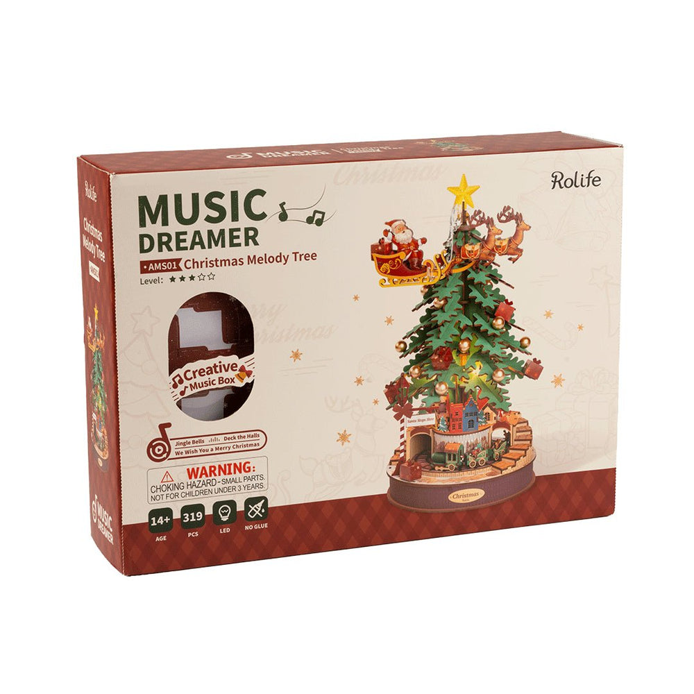 Robotime l Weihnachtsklangbaum/ Musikbox | 3D Miniaturhaus - Lama Welt