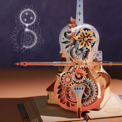 Robotime | Magic Cello Musikbox – Symphony of Gorgeous Dreams | 3D Holzpuzzle - Lama Welt