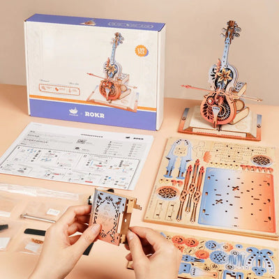 Robotime | Magic Cello Musikbox – Symphony of Gorgeous Dreams | 3D Holzpuzzle - Lama Welt