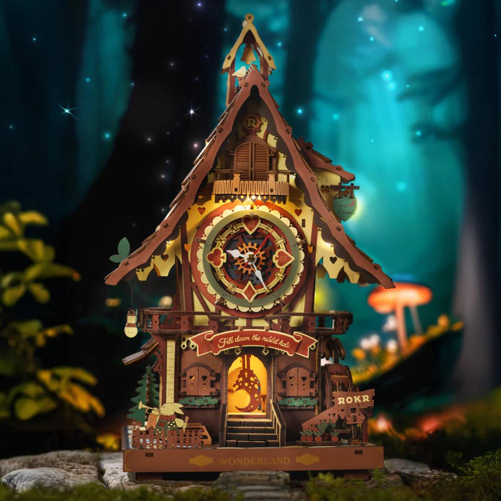 Robotime | Mechanische Kuckucksuhr „Cuckoo Clock“ | 3D Holzpuzzle - Lama Welt