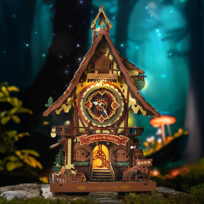 Robotime | Mechanische Kuckucksuhr „Cuckoo Clock“ | 3D Holzpuzzle - Lama Welt