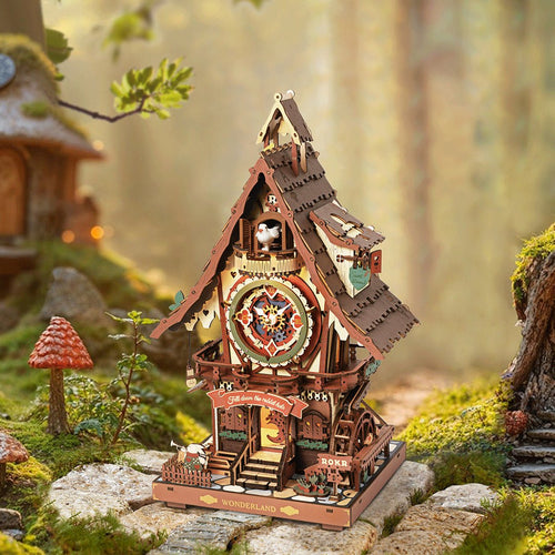 Robotime | Mechanische Kuckucksuhr „Cuckoo Clock“ | 3D Holzpuzzle - Lama Welt