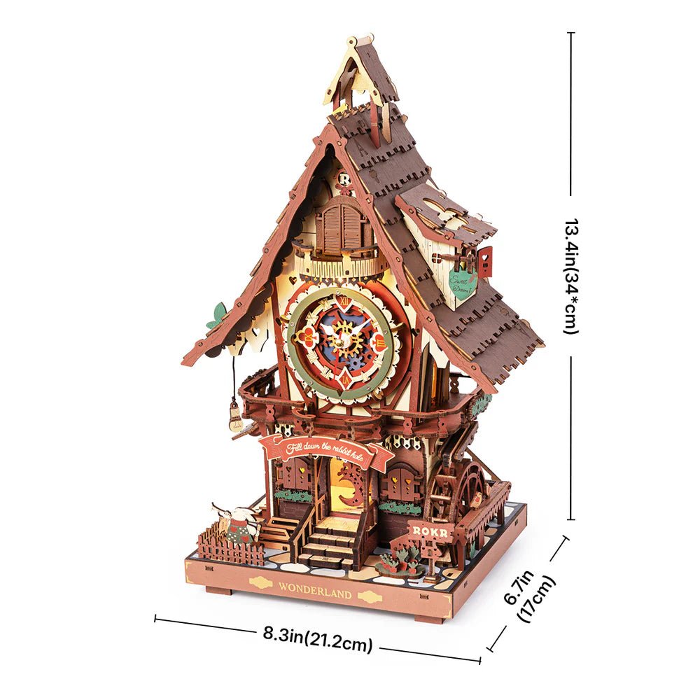Robotime | Mechanische Kuckucksuhr „Cuckoo Clock“ | 3D Holzpuzzle - Lama Welt