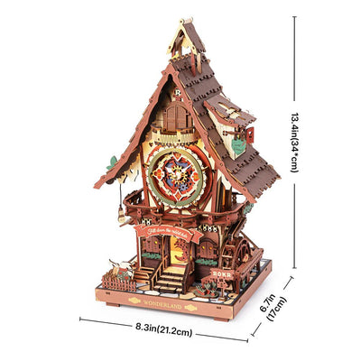 Robotime | Mechanische Kuckucksuhr „Cuckoo Clock“ | 3D Holzpuzzle - Lama Welt