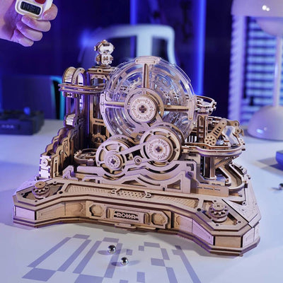 Robotime | Mechanische Murmelbahn „Gear Ball Challenge“ | 3D Holzpuzzle - Lama Welt